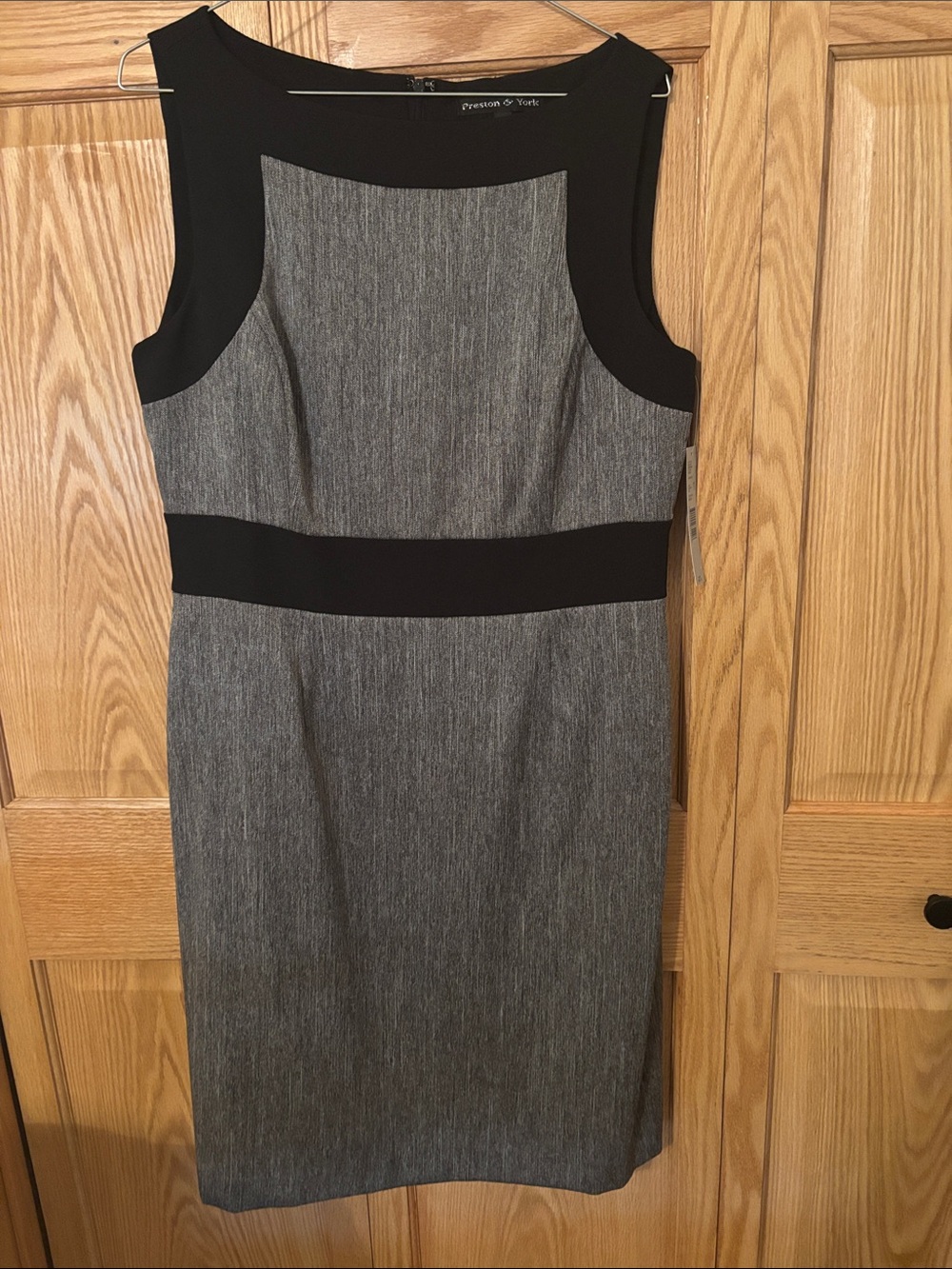 Preston & York Black and Gray Colorblock Sheath Dress